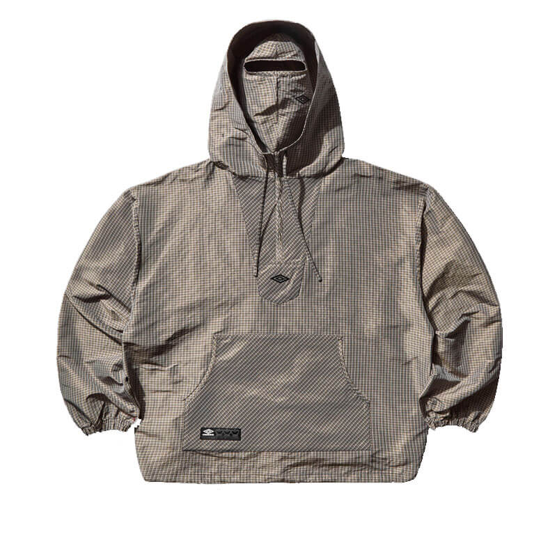 Masked Check Anorak - Beige / Black - THEROOM | Streetwear Masked Check Anorak - Beige / Black - THEROOM | Streetwear