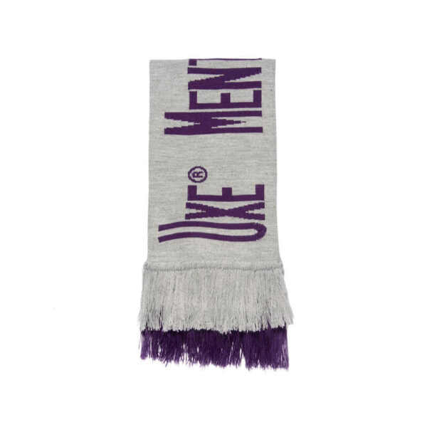 UXE MENTALE Fluxus Machine Knit Scarf Heather Grey Purple 3