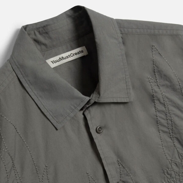 YMC Curtis Shirt - Embroidered Gunmetal