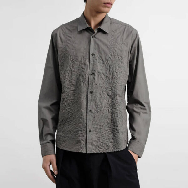 YMC Curtis Shirt - Embroidered Gunmetal