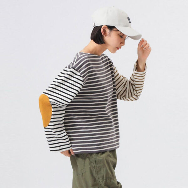 BEAMS BOY Elbow Patch Basque LS Tshirt - Boder