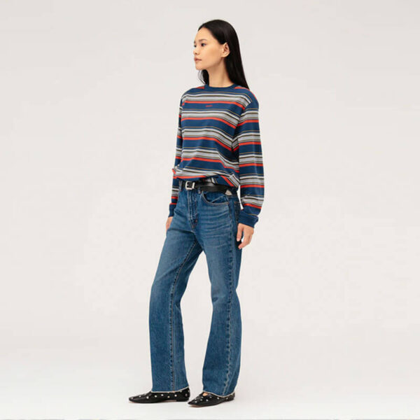 BEAMS BOY Embroidery Stripe LS Tshirt