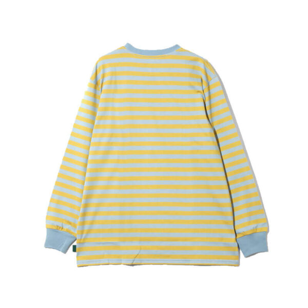 SOUTH2 WEST8 Round Pocket LS Tee - Stripe Sax Blue