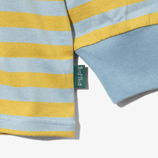 SOUTH2 WEST8 Round Pocket LS Tee - Stripe Sax Blue