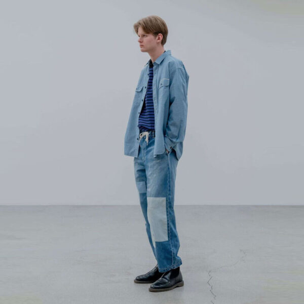 UNIFORM EXPERIMENT Parchworked Wide-Fit Jeans