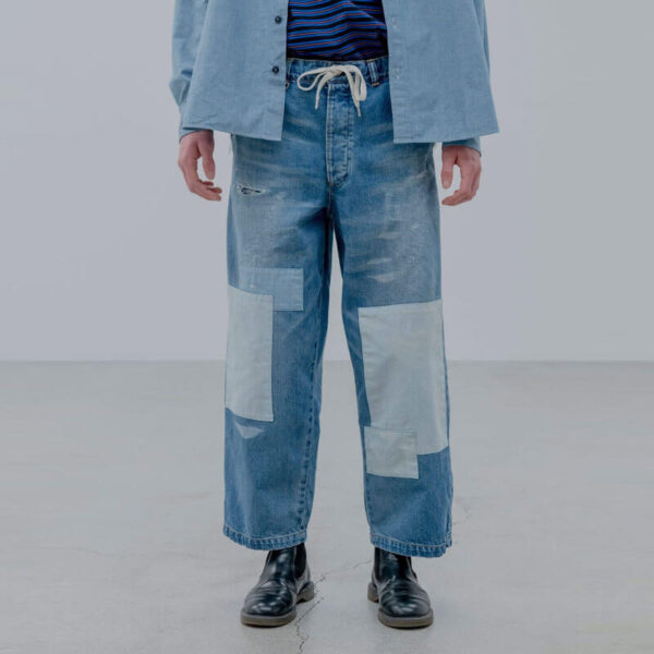 UNIFORM EXPERIMENT Parchworked Wide-Fit Jeans