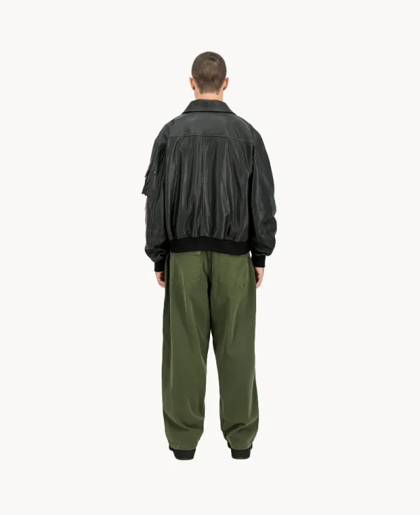 ALPHA INDUSTRIES UV CWU-36P Leather UV Loose Bomber Jacket Black