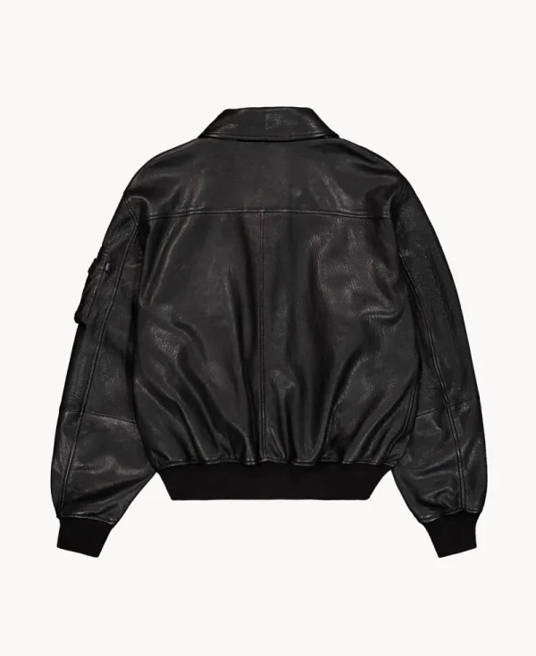 ALPHA INDUSTRIES UV CWU-36P Leather UV Loose Bomber Jacket Black