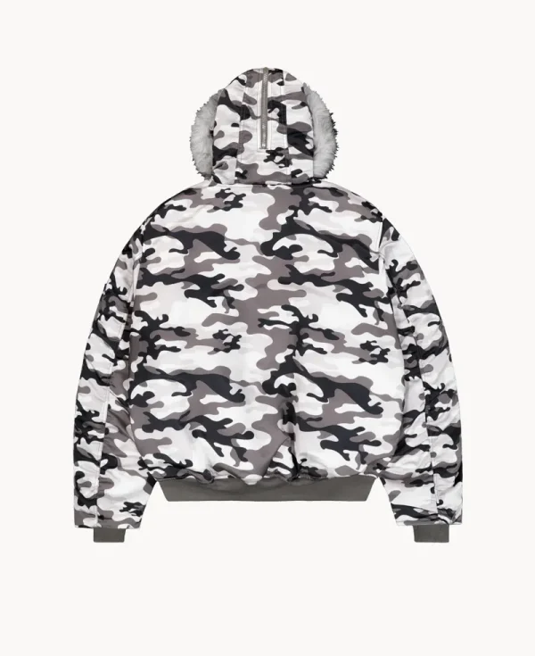 ALPHA INDUSTRIES V N-2B Base Camo UV Oversized Winter Jacket Snowdrift Woodland