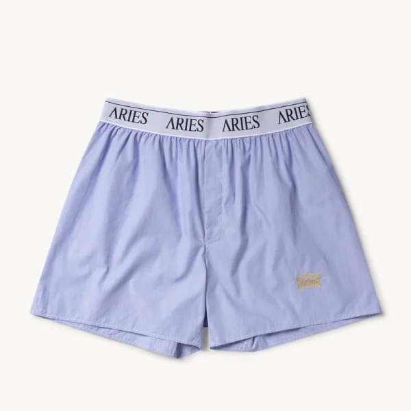 ARIES ARISE Stripe Poplin Classic Boxer Shorts – Blue