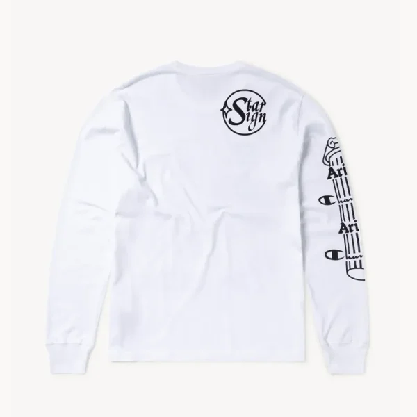 ARIES x CHAMPION Sponsor LS Tee - White