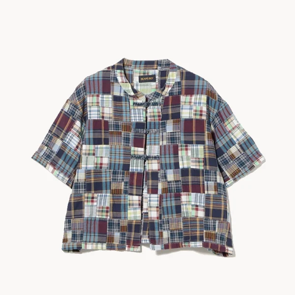 BEAMS BOY BOY Patchwork Short Sleeve – Blue Multi