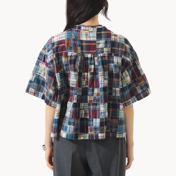 BEAMS BOY BOY Patchwork Short Sleeve – Blue Multi