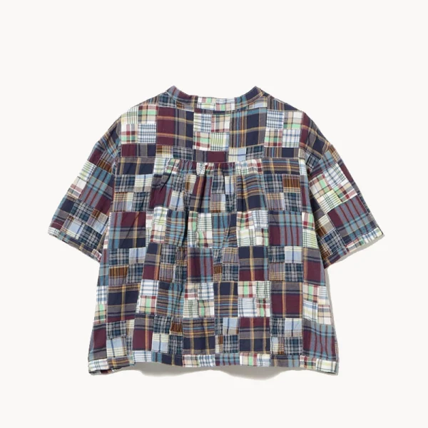 BEAMS BOY BOY Patchwork Short Sleeve – Blue Multi