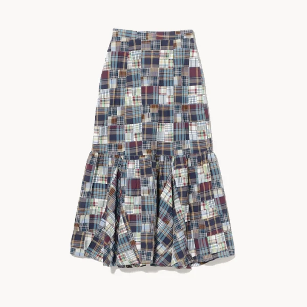 BEAMS BOY BOY Patchwork Skirt – Blue Multi