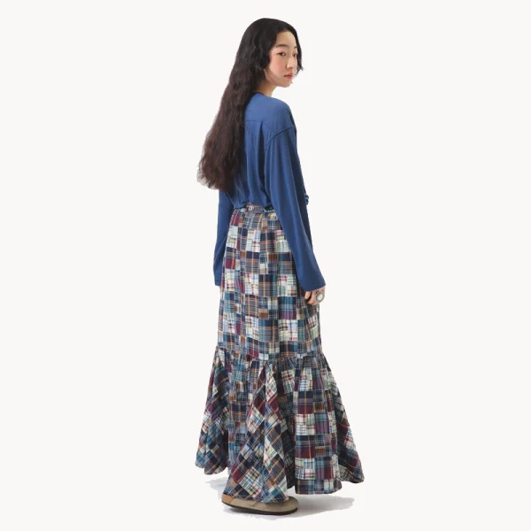 BEAMS BOY BOY Patchwork Skirt – Blue Multi