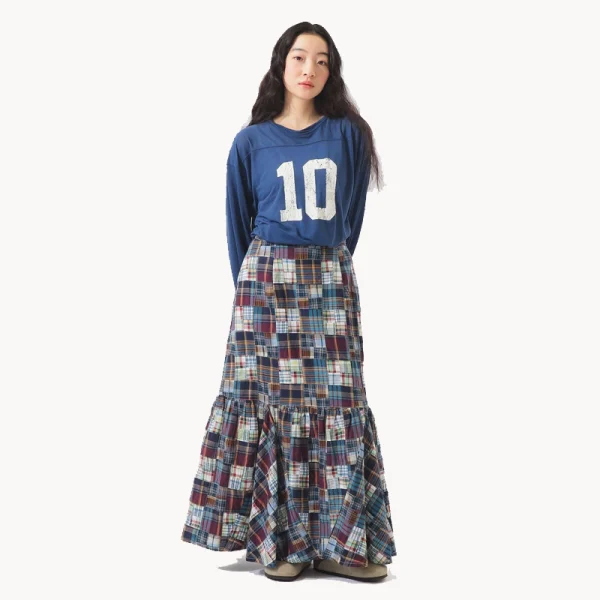 BEAMS BOY BOY Patchwork Skirt – Blue Multi