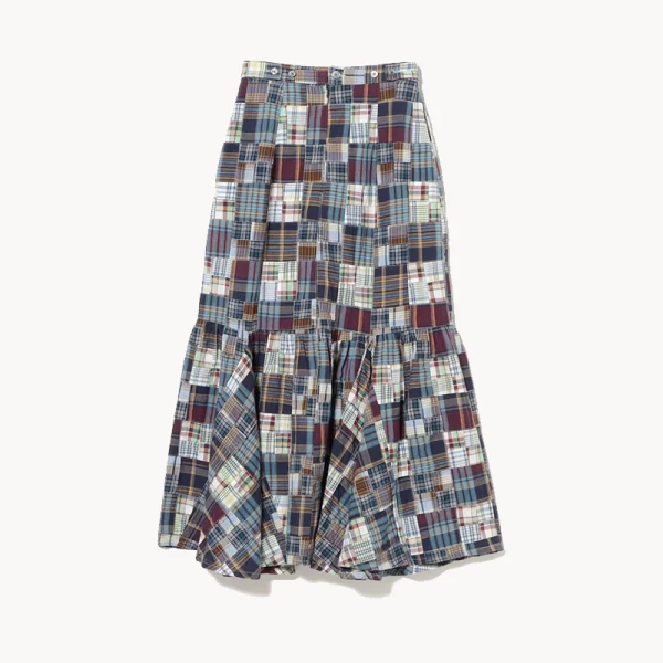 BEAMS BOY BOY Patchwork Skirt – Blue Multi