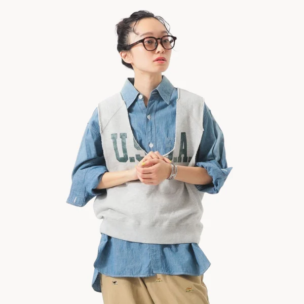 BEAMS BOY Cutoff Sweater Vest – Oatmeal