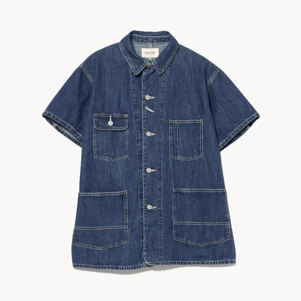 BEAMS BOY Denim Coverall Short Sleeve – Blue