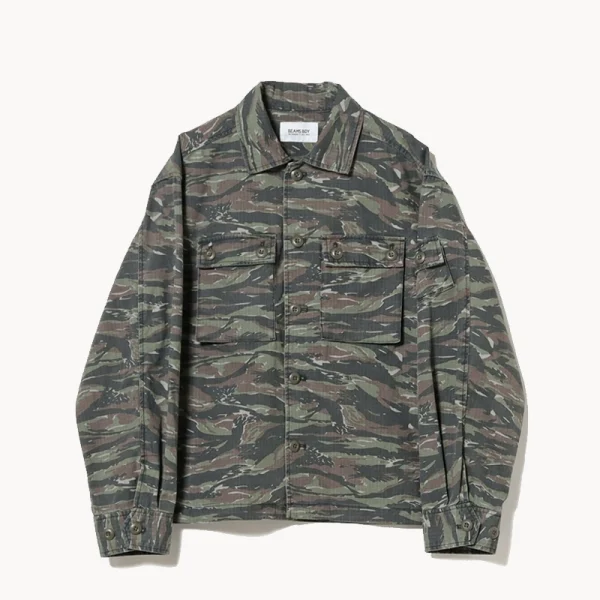 BEAMS BOY Ripstop Military Jacket – Charcoal
