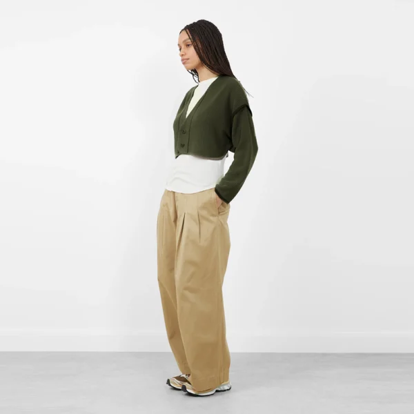 BEAMS BOY Short Military Liner Cardigan – Olive