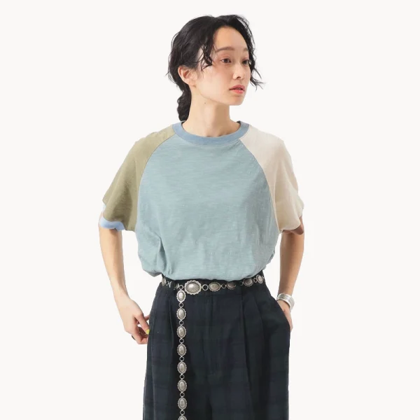 BEAMS BOY Slab Jersey Crazy Short Sleeve – Grey