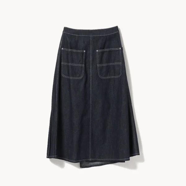 BEAMS BOY Wraped Pleated Skirt – Indigo