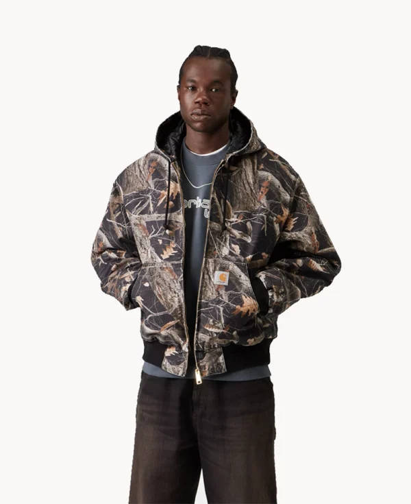 Chaqueta CARHARTT OG Active – Camo Feather Tree Negro