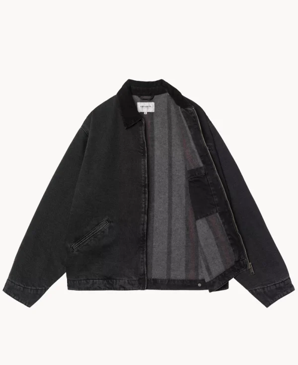 CARHARTT OG Detroit Jacket – ‘Smith’ Denim Black Tobacco Used