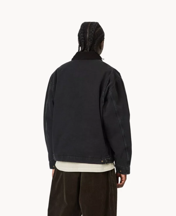 CARHARTT OG Detroit Jacket – ‘Smith’ Denim Black Tobacco Used