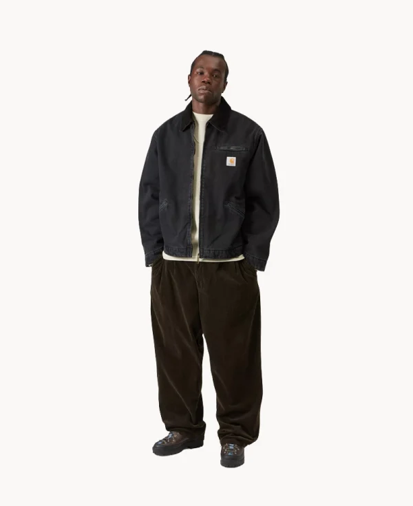 CARHARTT OG Detroit Jacket – ‘Smith’ Denim Black Tobacco Used
