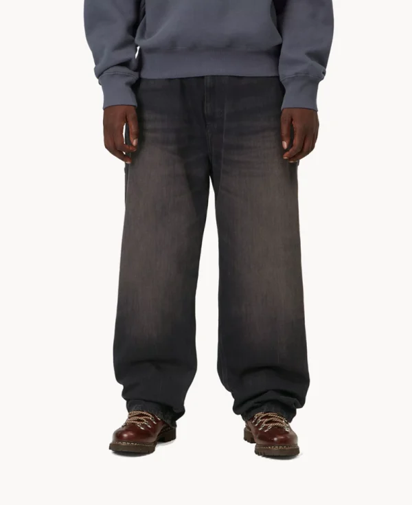 CARHARTT OG Single Knee Pant – ‘Smith’ Denim Black Tobacco Used