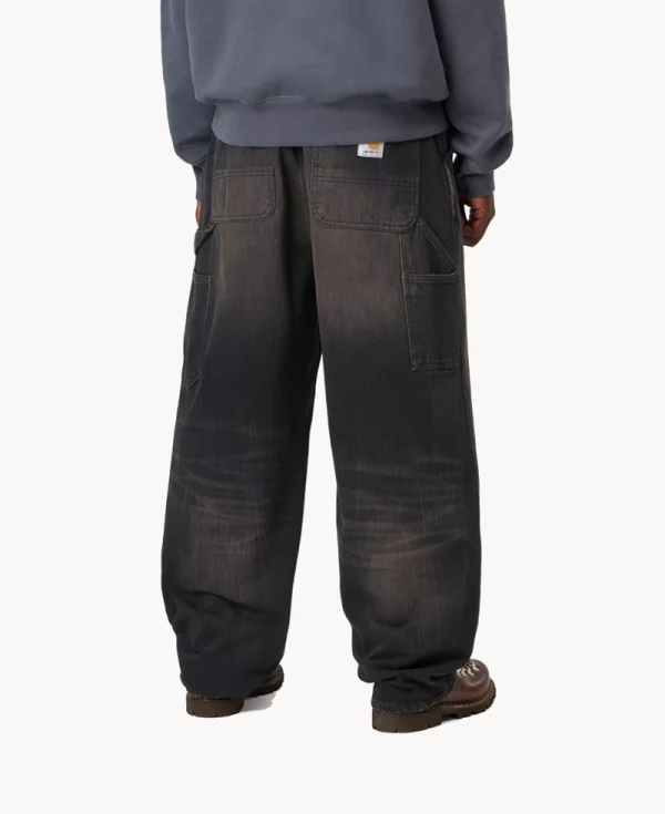 CARHARTT OG Single Knee Pant – ‘Smith’ Denim Black Tobacco Used