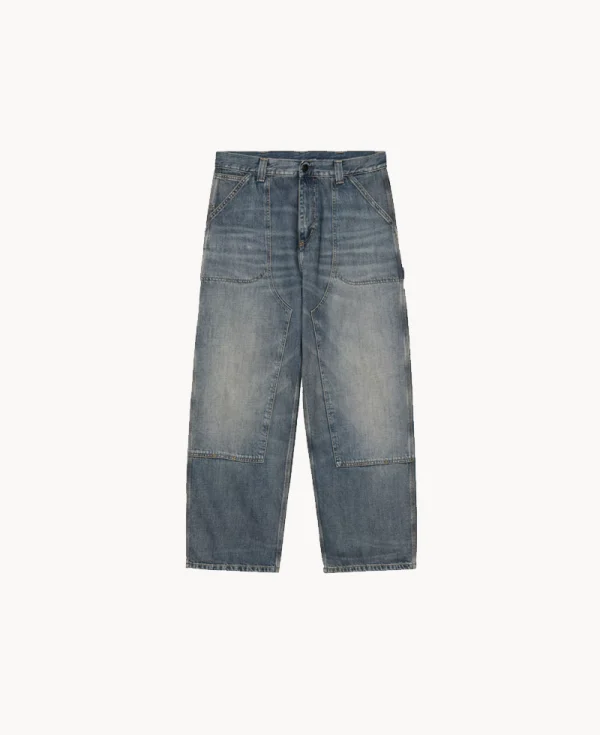 CARHARTT Oakland Pant – ‘Camano’ Denim Blue Worn
