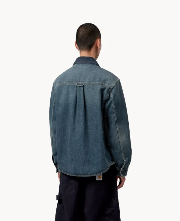 CARHARTT Oakland Shirt Jacket – ‘Camano’ Denim Blue Worn