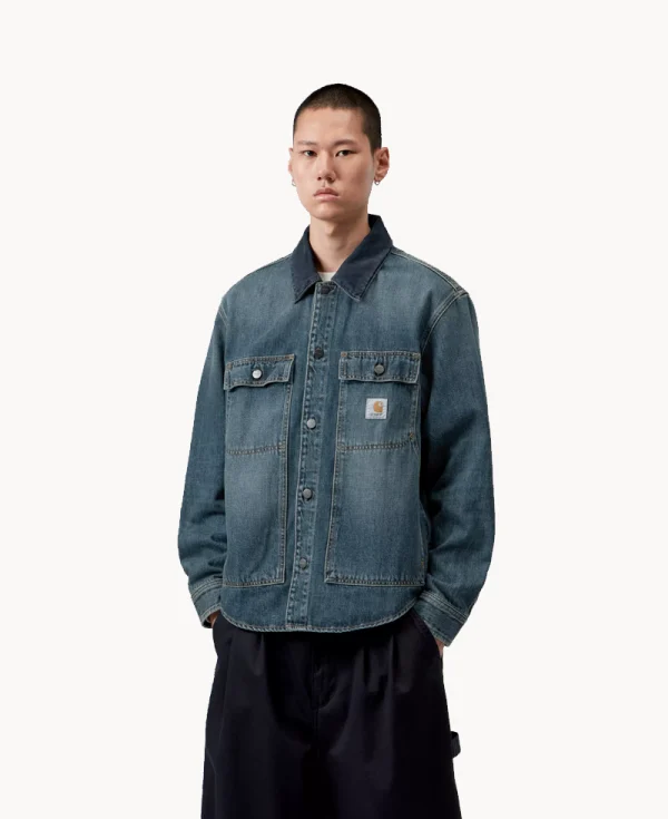 CARHARTT Oakland Shirt Jacket – ‘Camano’ Denim Blue Worn