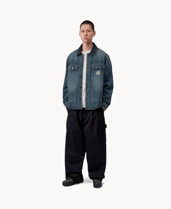 CARHARTT Oakland Shirt Jacket – ‘Camano’ Denim Blue Worn