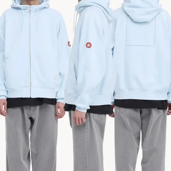 CAV EMPT Solid Big Heavy Zip Hoodie – Blue