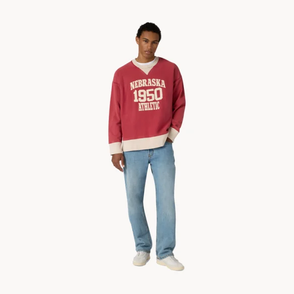 CHAMPION TIME CAPSULE 50' Athletic Team Crewneck - Red