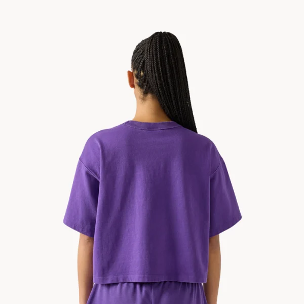 CHAMPION TIME CAPSULE Crewneck Croptop T-Shirt - Purple