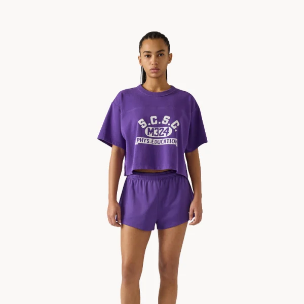 CHAMPION TIME CAPSULE Crewneck Croptop T-Shirt - Purple