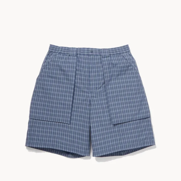 DAIWA PIER39 Tech 3D Pocket Cargo Shorts Summer Plaid – Smokey Blue