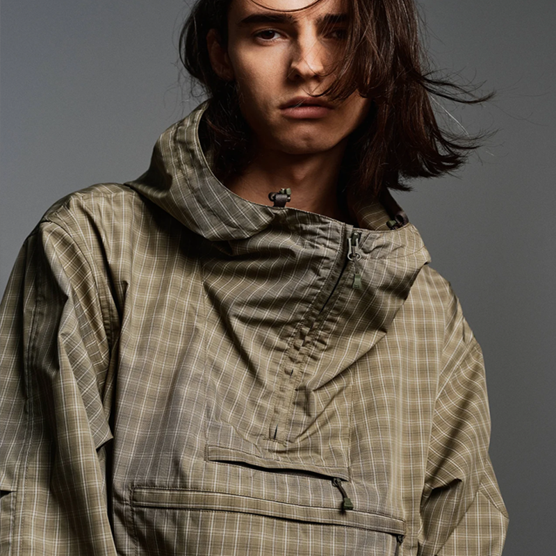 DAIWA PIER39 Tech Anorak Jacket Summer Plaid - Sage Gray - THEROOM 