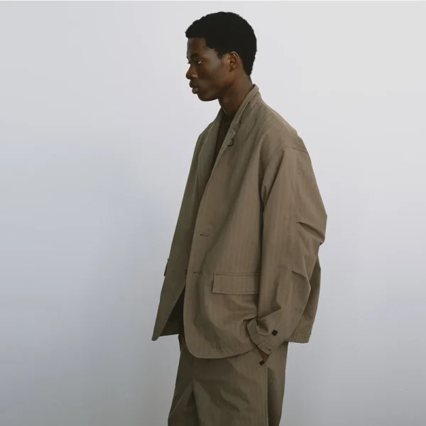 DAIWA PIER39 Tech Loos 2B Heeringbone Jacket – Sage Gray (