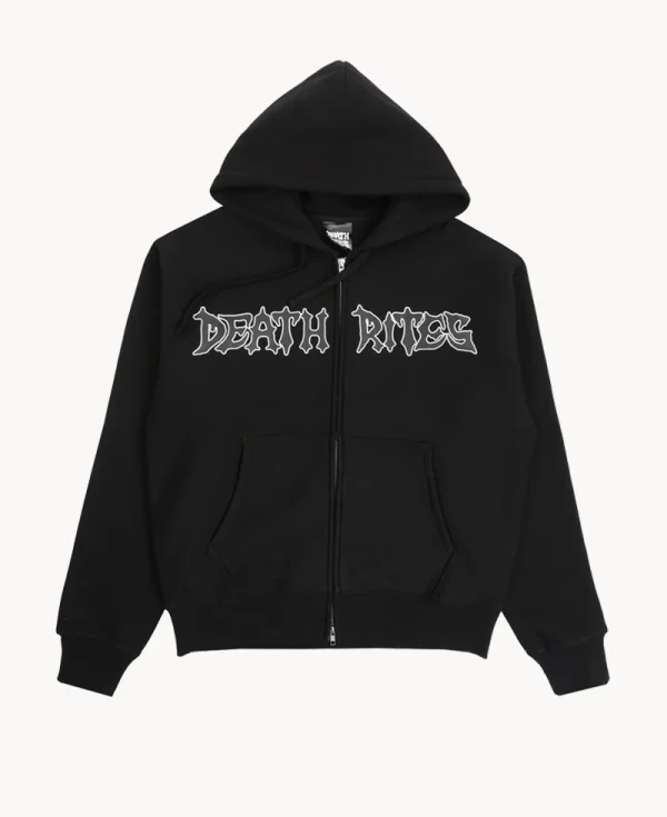 DEATH RITES Sript Zip Hoodie – Black