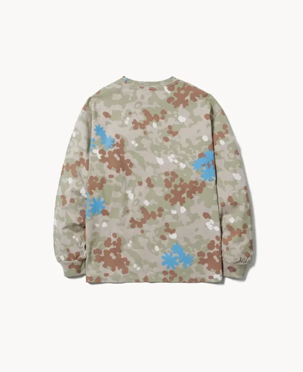 ECSTATIC RESEARCH Camo LS T-shirt – Beige