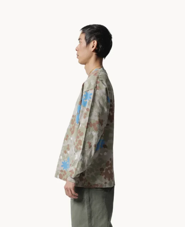 ECSTATIC RESEARCH Camo LS T-shirt – Beige