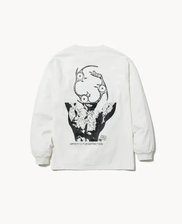 ECSTATIC RESEARCH Service LS T-shirt – White
