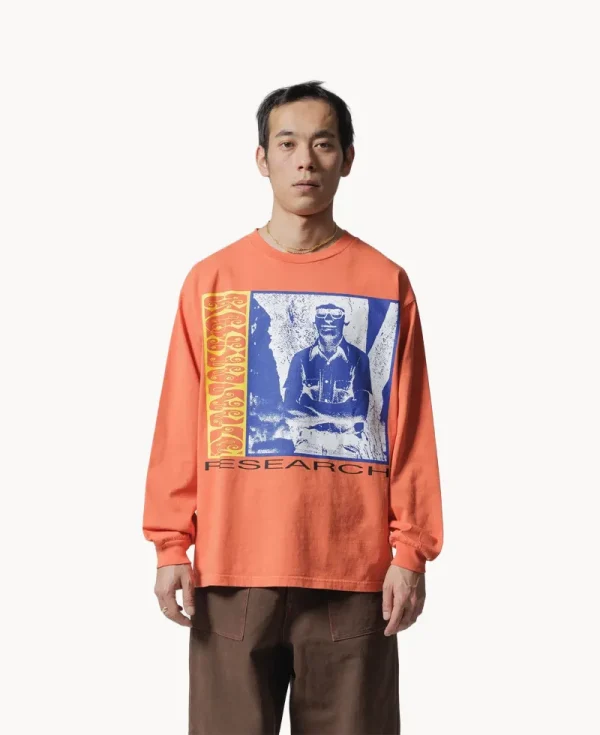 ECSTATIC RESEARCH Time LS T-shirt – Orange